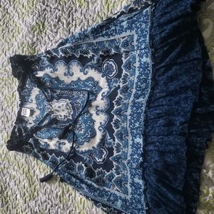 Sleeveless Rayon Handkerchief Shirt L